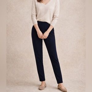 Eileen Fisher Navy Stretch Slim Pants Women’s Size M Minimalist